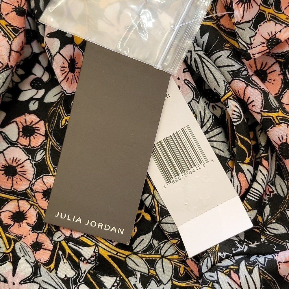 NWT Julia Jordan | Short Sleeve Mock Neck A-line Floral Midi Dress Size 6 - Picture 10 of 10